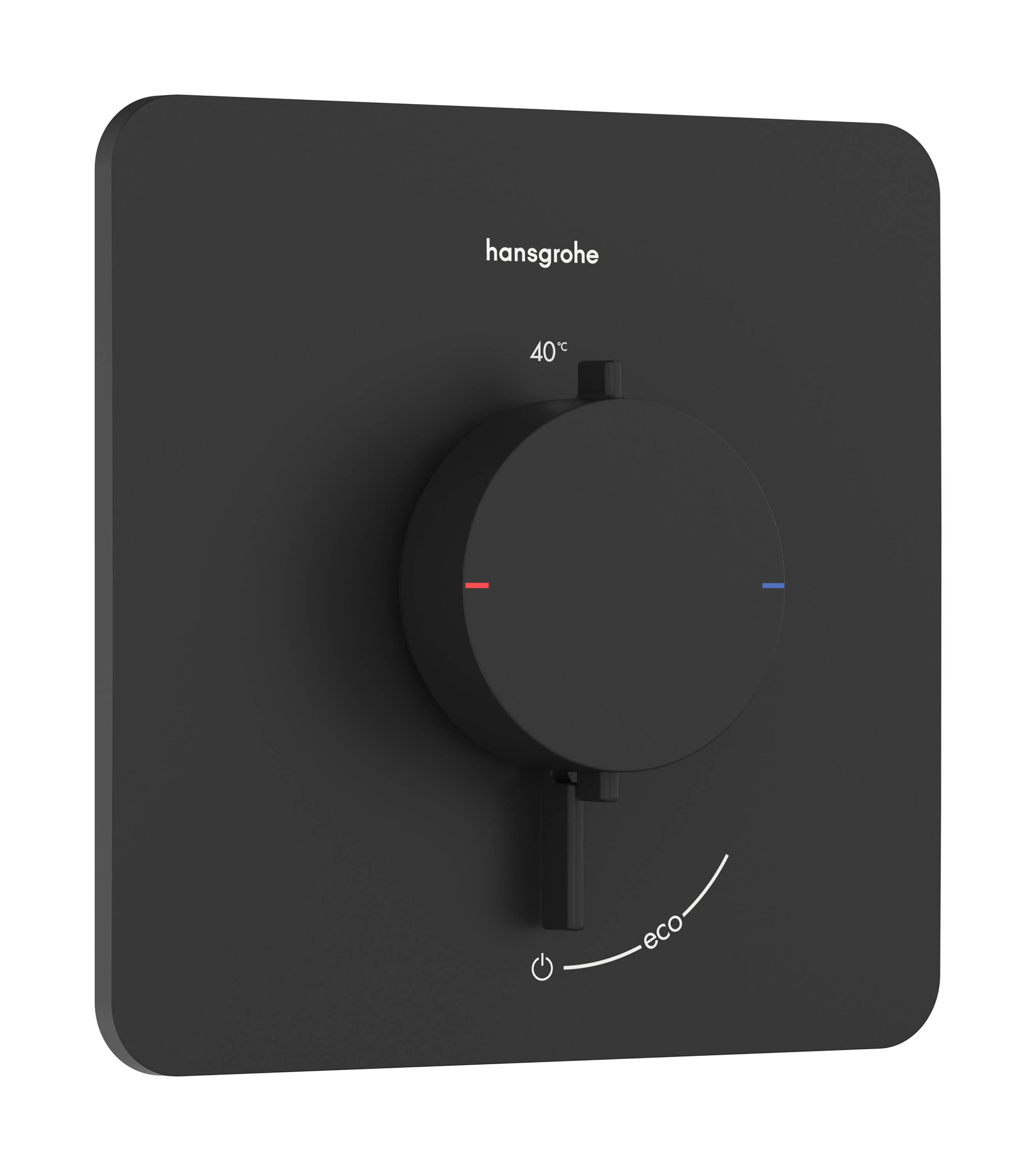 hansgrohe Ecostat Comfort Q Thermostat Unterputz für 1 Verbraucher, Mattschwarz