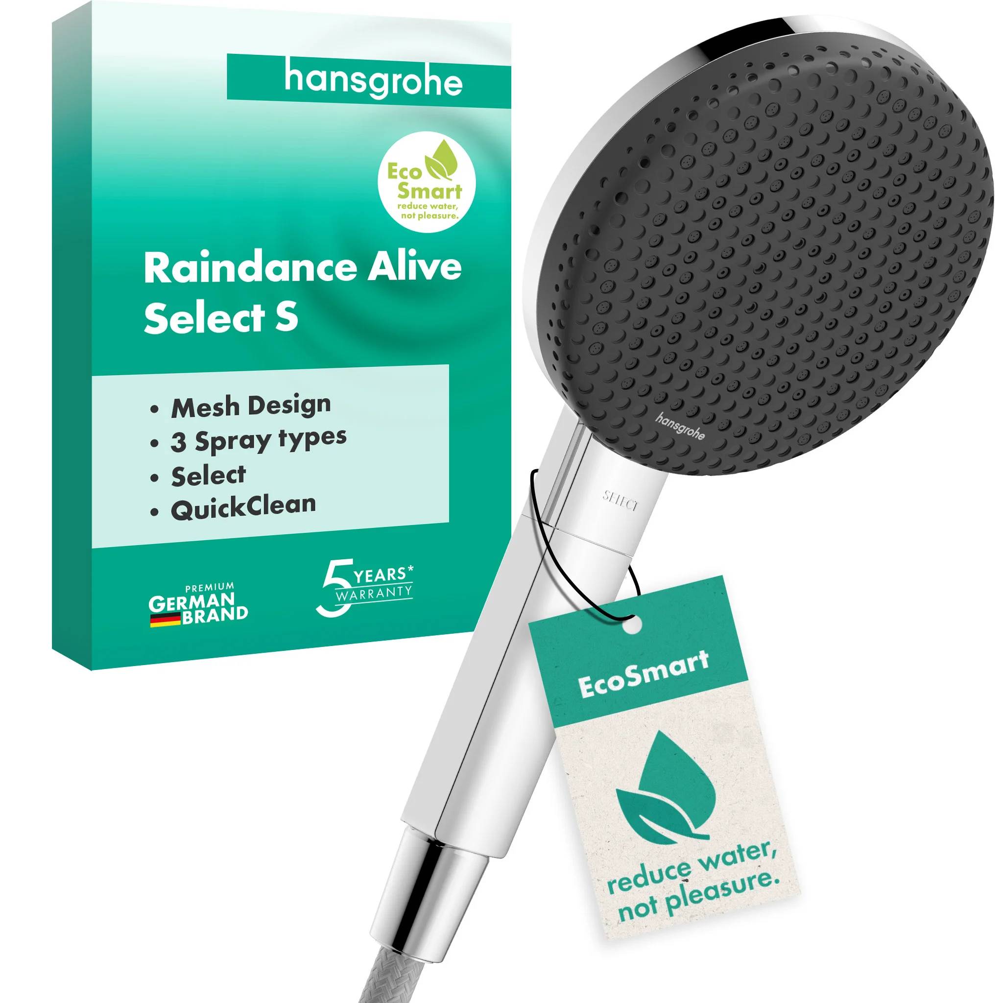 hansgrohe Handbrause Raindance Alive Select S 125 3jet EcoSmart chrom, 1 Stk.