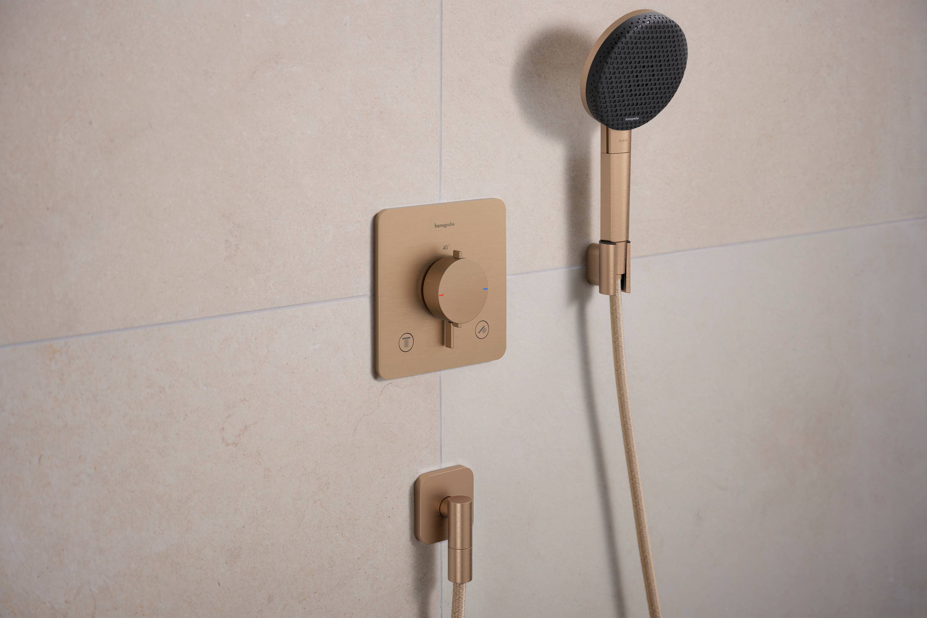 Hansgrohe Ecostat Comfort Q Thermostat Unterputz, 25,7l/min, für 2 Verbraucher, Brushed Bronze