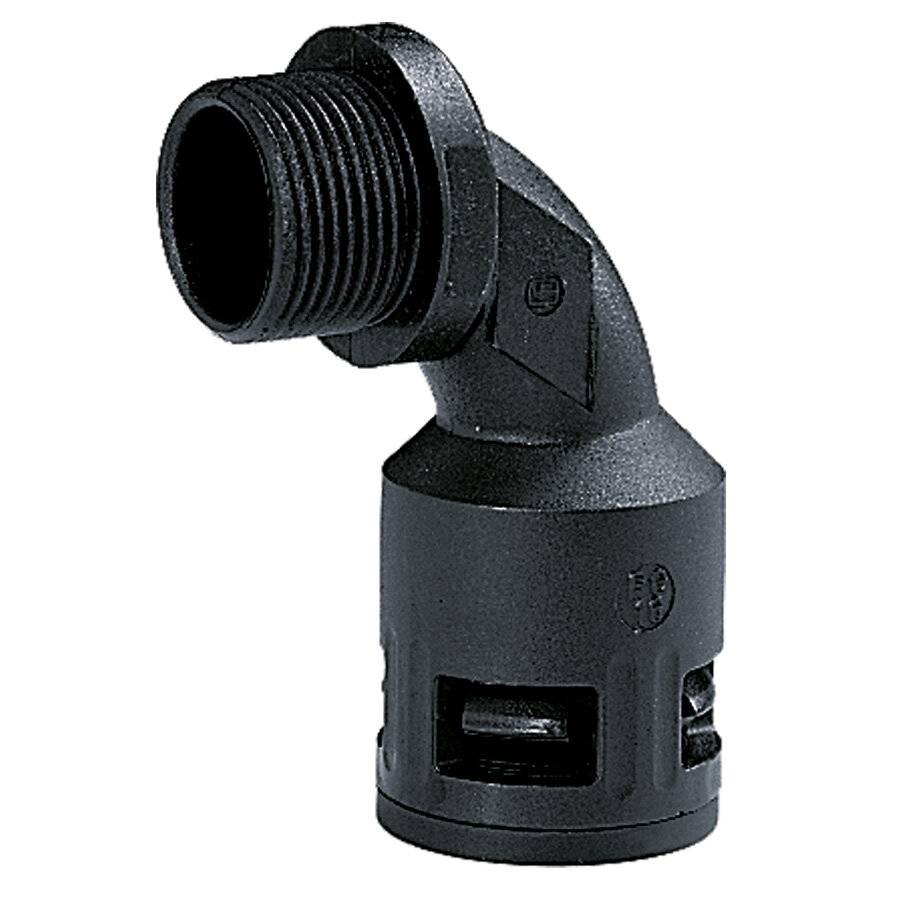 Flexa Schnellverschraubung IP67,90°Bogen RQB90-M AD10,0/M12sw 10 mm, 57 39 6,5 mm