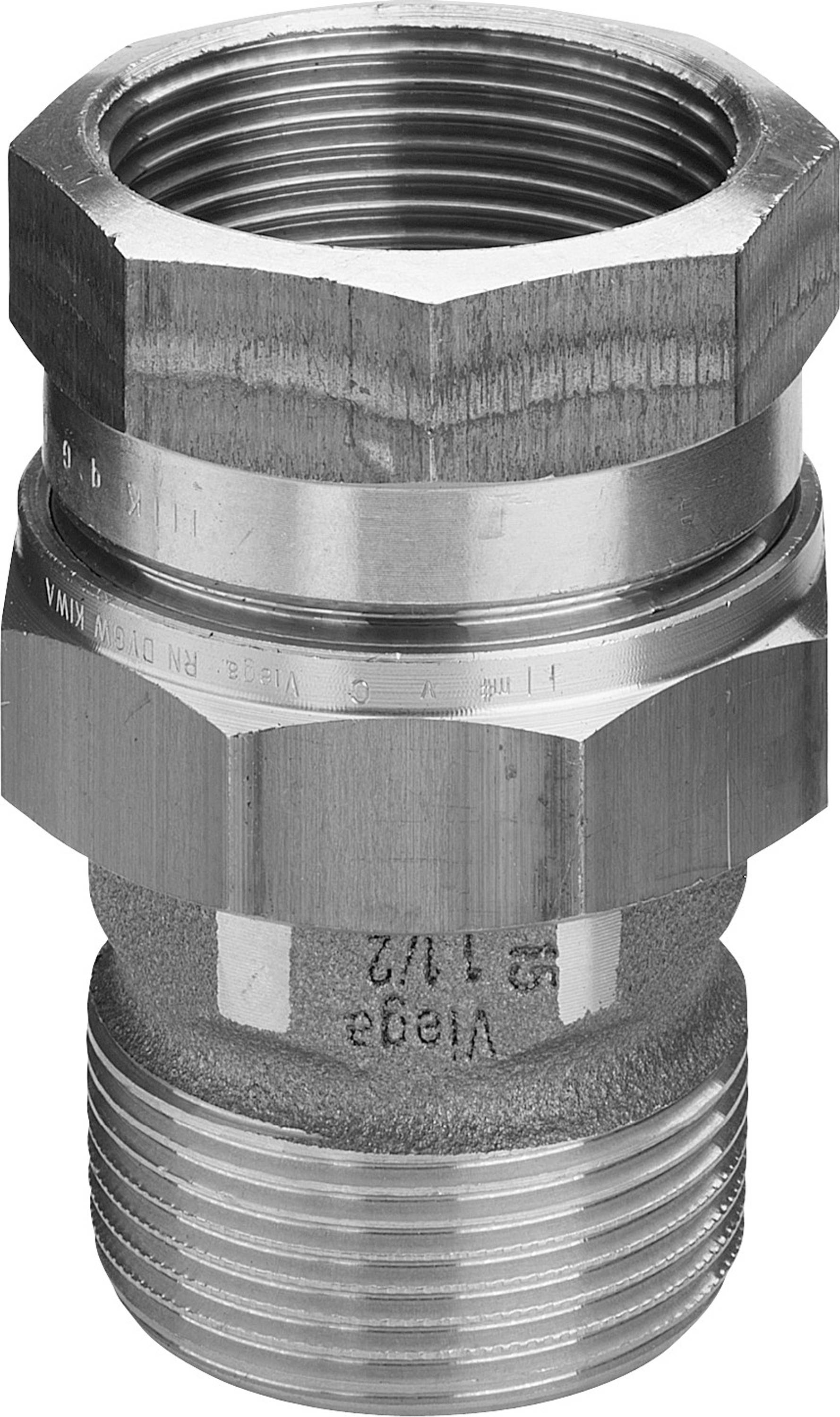 Viega Rohrverschraubung 3331 flachdichtend in R3/8 x Rp3/8 Rotguss, 1 Stk.