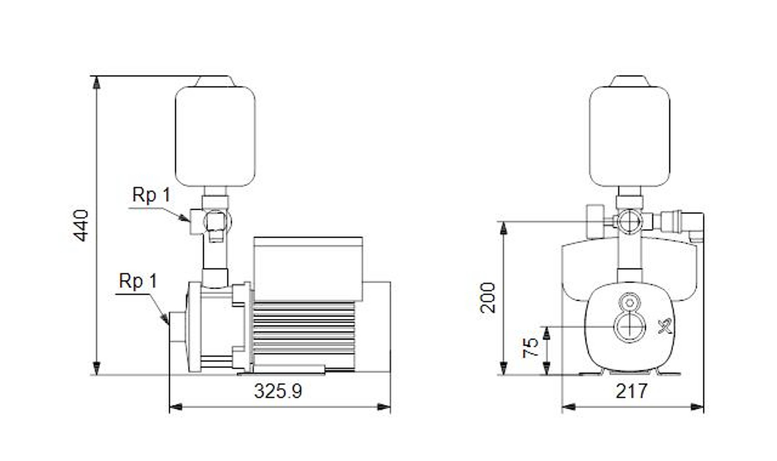 Grundfos Druckerhöhungsanlage CMBE1-44, 1 Stk.