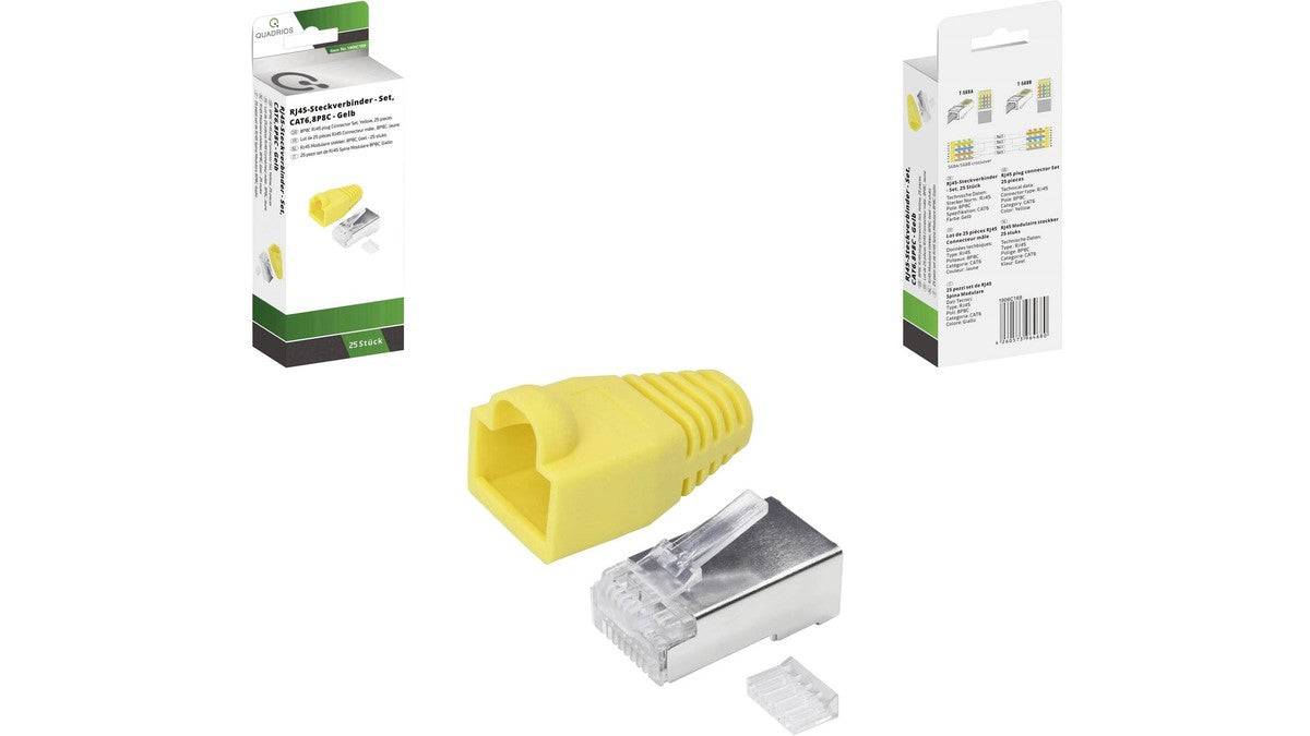 RJ-45 Steckverbinder Set-CAT 6 1906C169 Stecker gerade Polzahl 8P8C Gelb 25 St