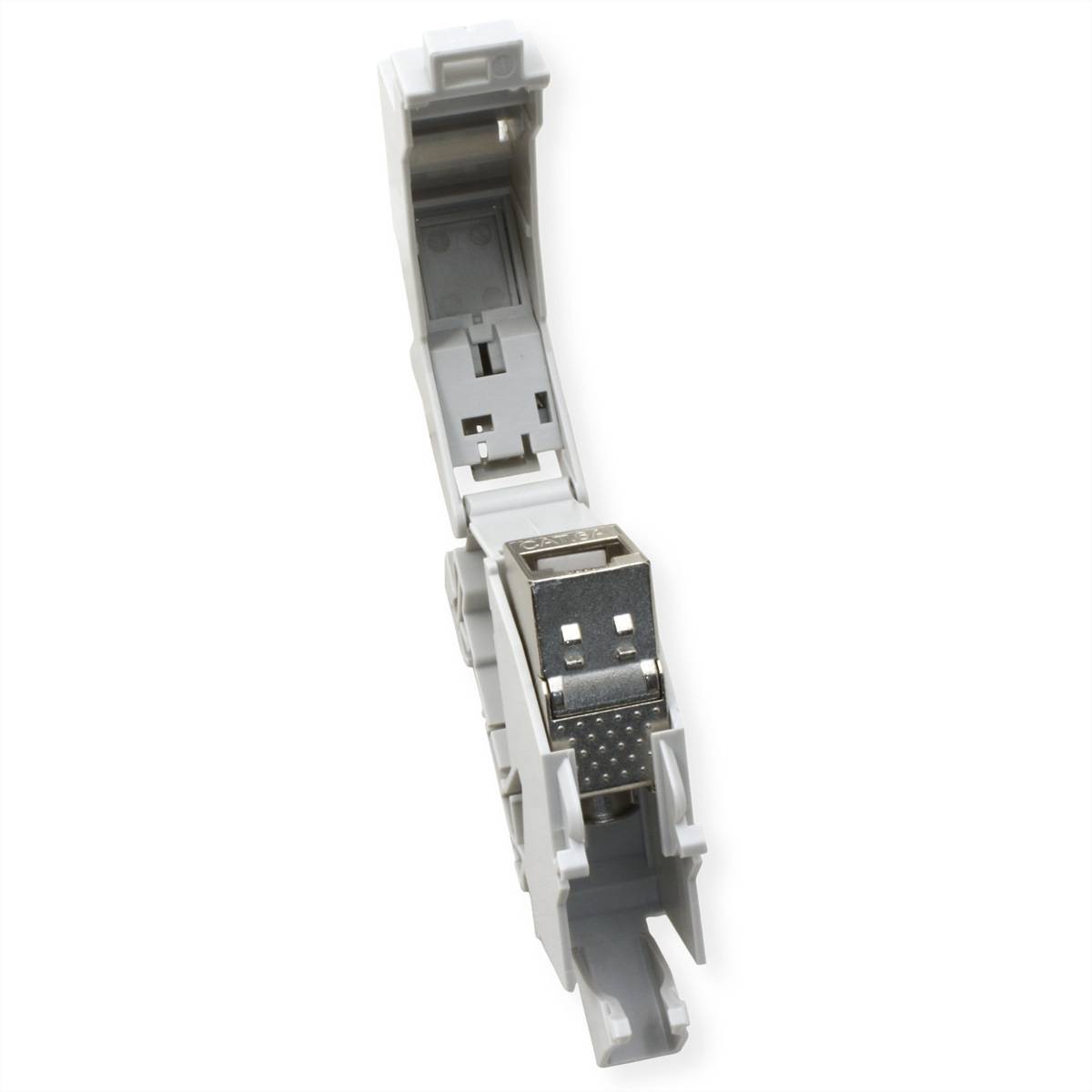 Roline Tragschienenadapter für Keystone Module, inkl. Cat.6A Keystone, geschirmt, 45°