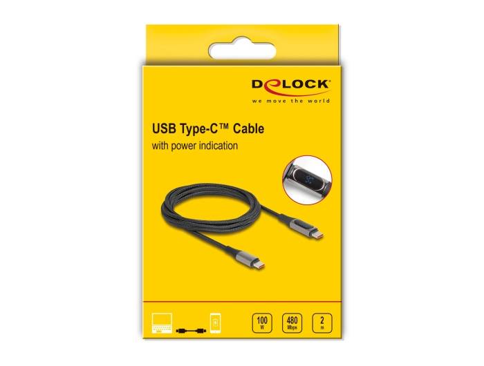 Delock USB-Kabel - 24 pin USB-C (M) zu 24 pin USB-C (M) - with power indication