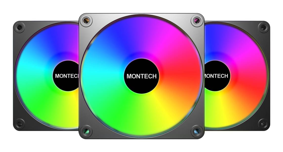 MONTECH GF120R V2 ARGB, Lüftermodul, 12 cm, 800 RPM, 1600 RPM, Schwarz