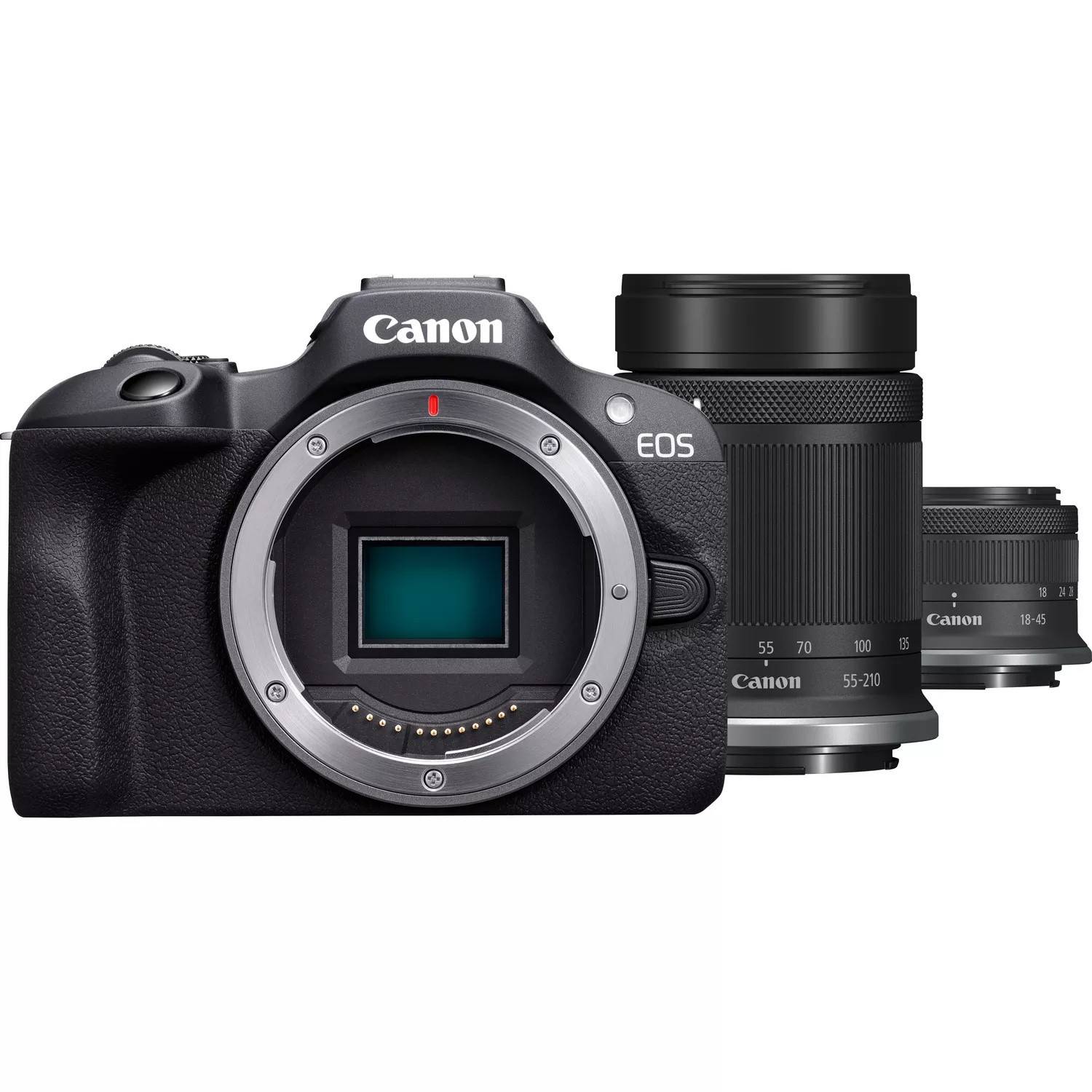 Canon EOS R100 + RF-S 18-45mm F4.5-6.3 IS STM + RF-S 55-200mm F5-7.1 IS STM Kit, 24,1 MP, 6000 x 4000 Pixel, CMOS, 4K