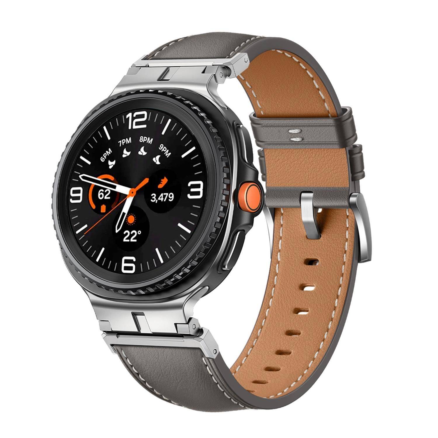 Leder Watch Armband für Samsung Galaxy Watch 9 / 8 / 8 Classic Metall Connector