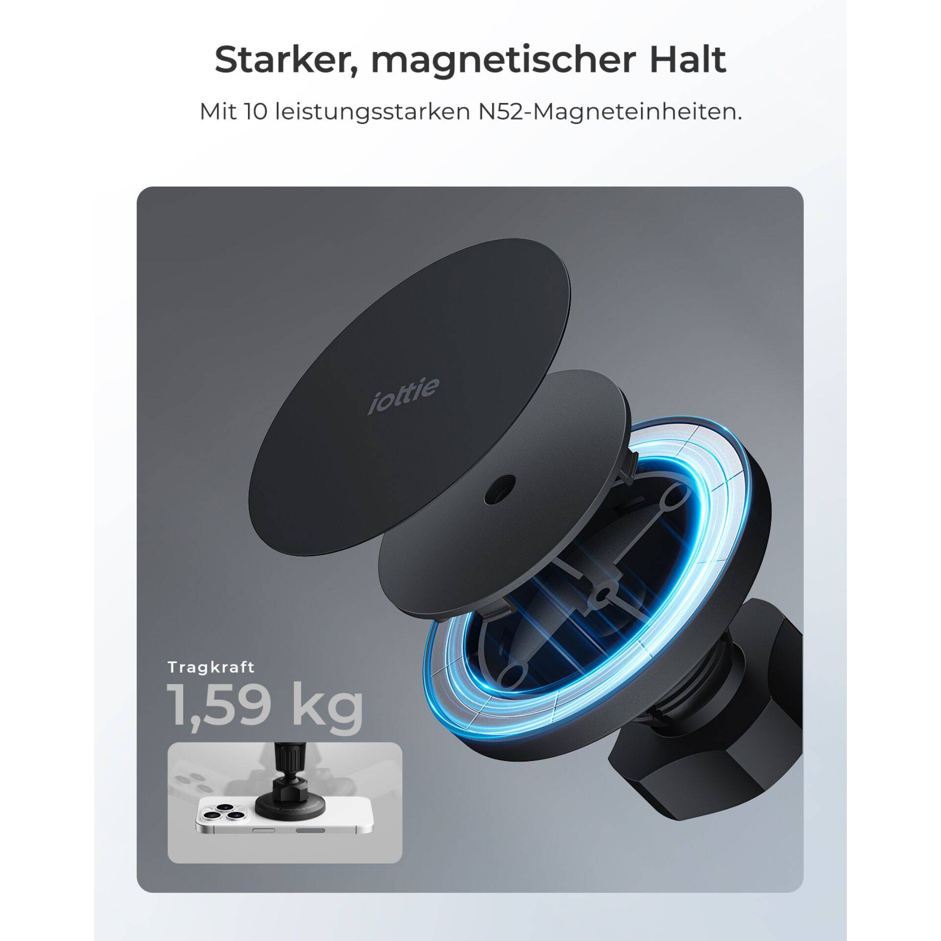 IOttie iTap 3 MagSafe Compatible Air Vent Mount, Handy/Smartphone, Aktive Halterung, Auto, Schwarz