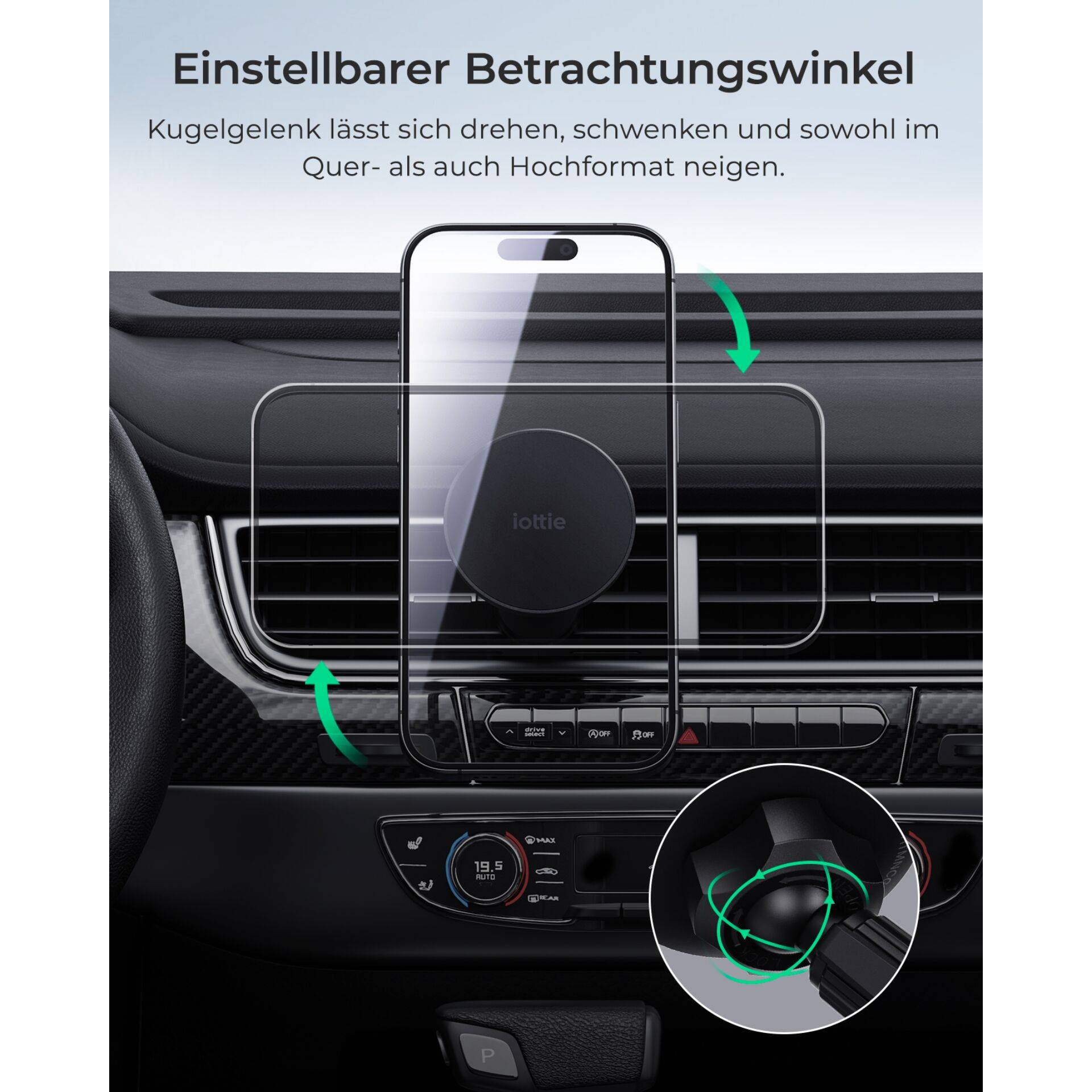 IOttie iTap 3 MagSafe Compatible Air Vent Mount, Handy/Smartphone, Aktive Halterung, Auto, Schwarz