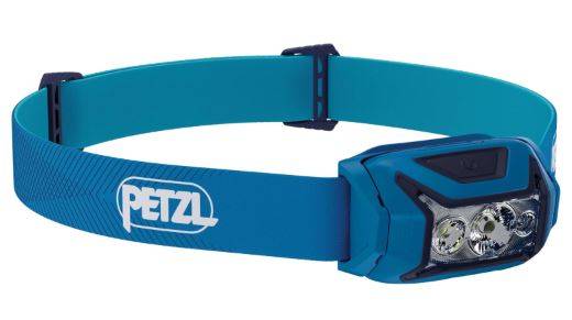 Petzl Actik, Stirnband-Taschenlampe, Blau, Tasten, Akkustand, IPX4, LED