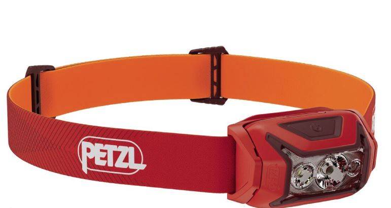 Petzl Actik, Stirnband-Taschenlampe, Rot, Tasten, Akkustand, IPX4, LED