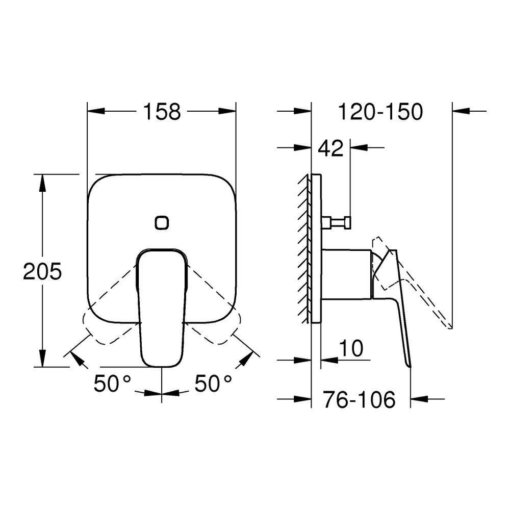 Grohe Einhand-Wannenbatterie Cubeo 101778, 1 Stk.