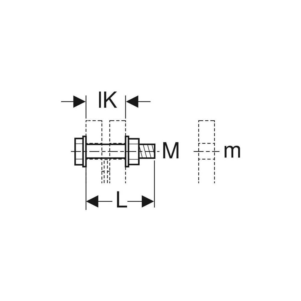 Geberit Set Schraube für Flanschverbindung, aus Chrom-Nickel-Stahl M 12mm, Länge 5,5cm