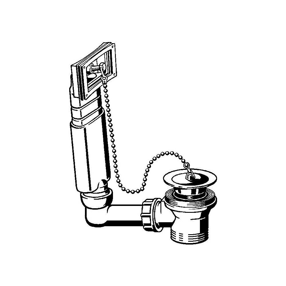 Viega Ab-/Überlaufgarnitur 7462.71 G 1 1/2x70mm, KST we, m Ventilobert. ES