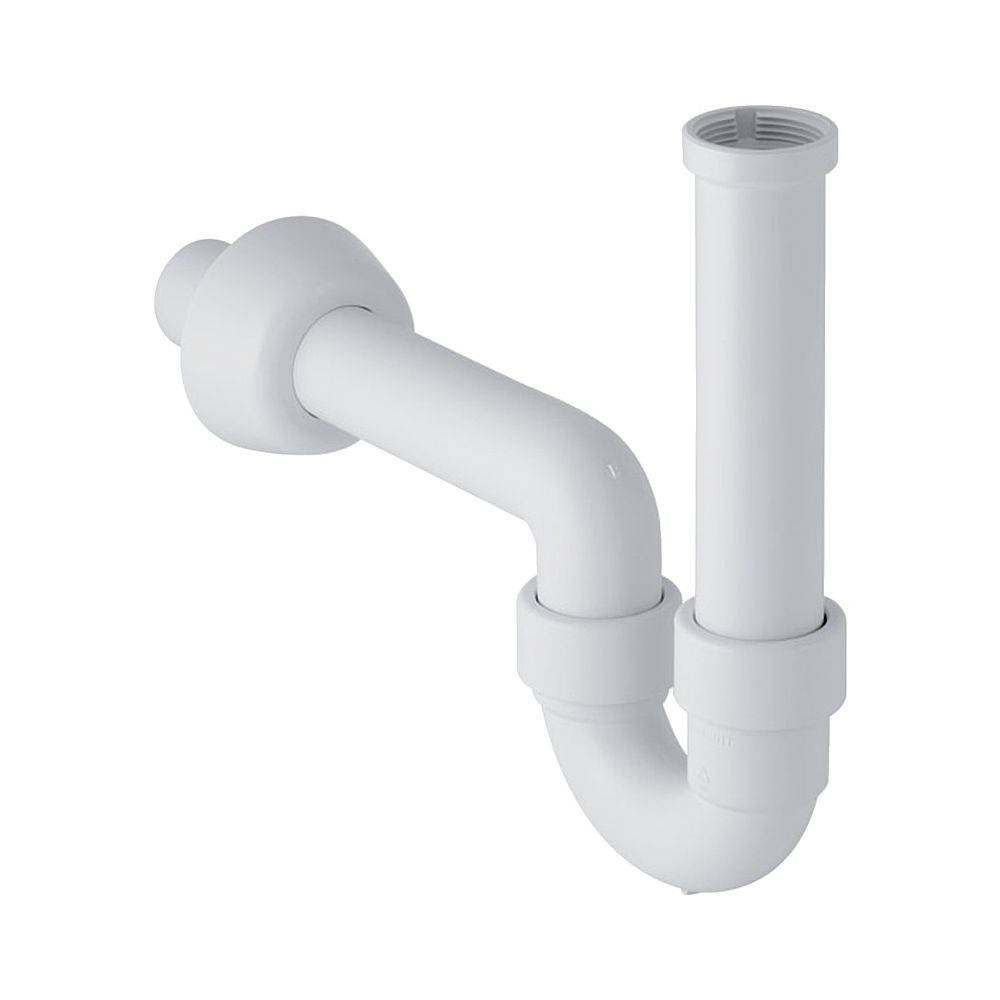 Geberit Siphon Rohrbogengeruchsverschluss für Waschbecken, Bidet, Abgang horizontal Außendurchmesser 40mm, Alpinweiß