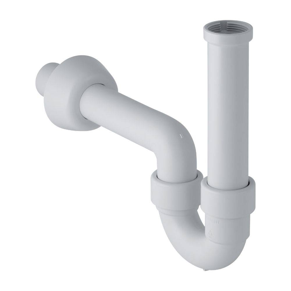 Geberit Siphon Rohrbogengeruchsverschluss für Waschbecken, Bidet, Abgang horizontal Außendurchmesser 40mm, Alpinweiß