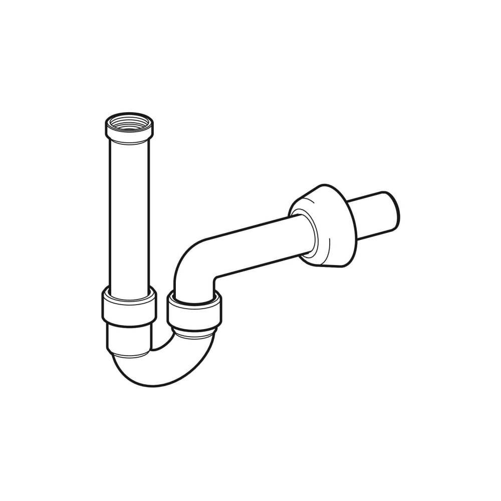 Geberit Siphon Rohrbogengeruchsverschluss für Waschbecken, Bidet, Abgang horizontal Außendurchmesser 40mm, Alpinweiß