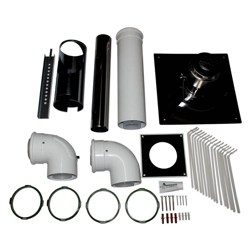 Wolf Anschluss-Set DN 60/100-C33x 60/100 im Schacht, Abdeckung Polypropylen