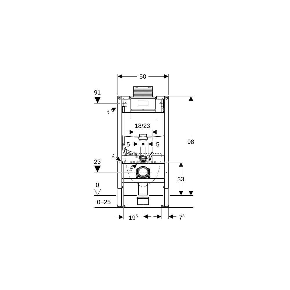 Geberit Duofix Element für Wand-WC 98cm, Metall-, Holzständerwände, mit Omega Unterputzspülkasten 12cm