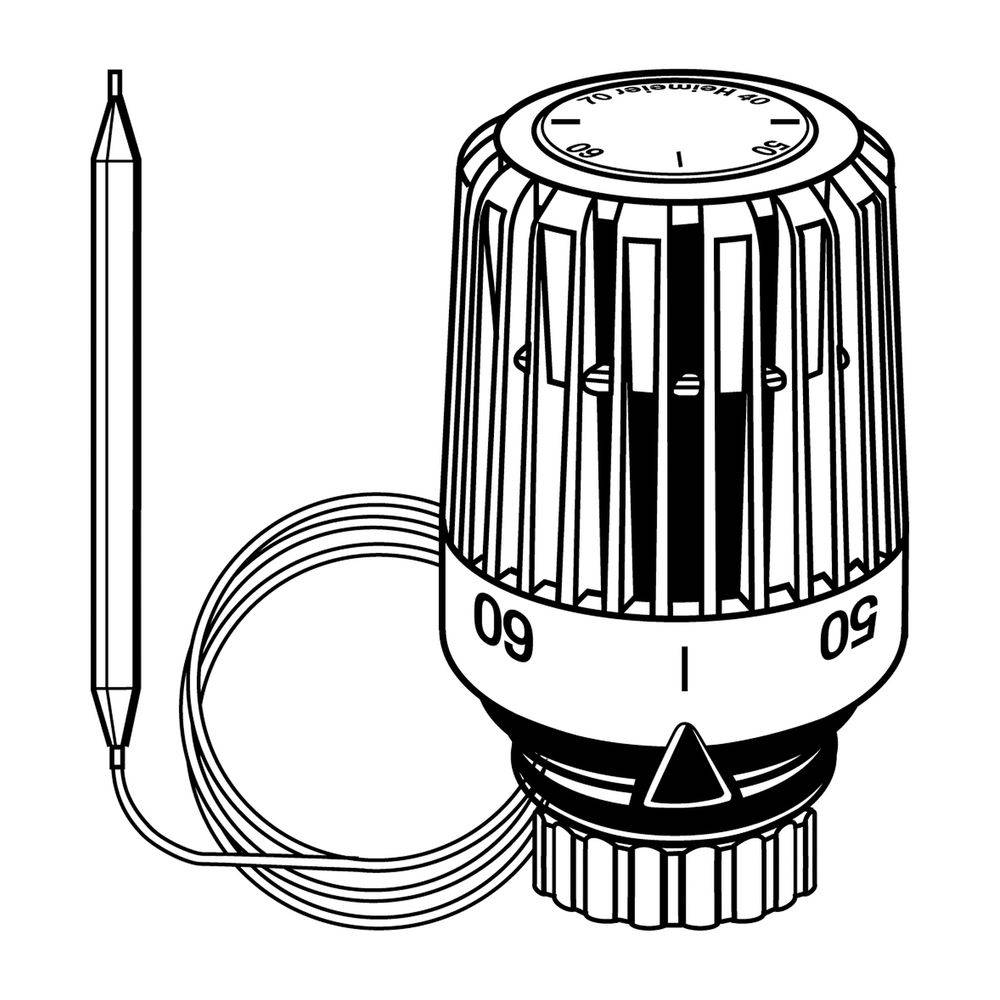 Heimeier Thermostat-Kopf K 40-70 GradC, Kapillarrohrlänge 2 m, weiß