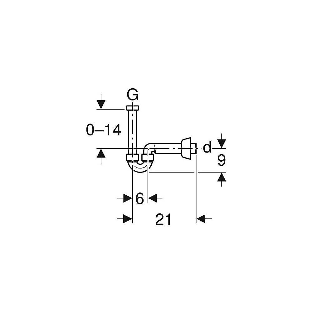 Geberit Röhrensiphon für Waschtisch und Bidet in PP d 32, weiss 151113, 1 Stk.