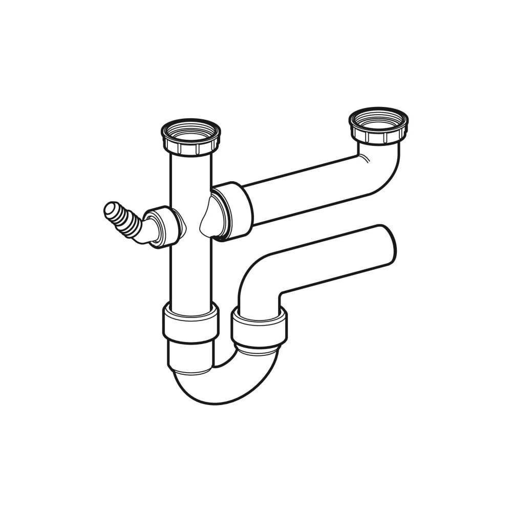 Geberit Fertigablauf 2teilig in PP d50mm x G1 1/2 weiss, 1 Stk.
