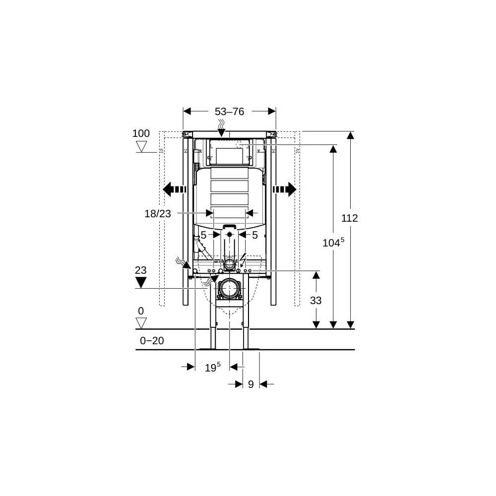 Geberit Duofix Element für Wand-WC 112cm mit Sigma Unterputzspülkasten 12cm ecklösung, Metall-, Holzständerwände