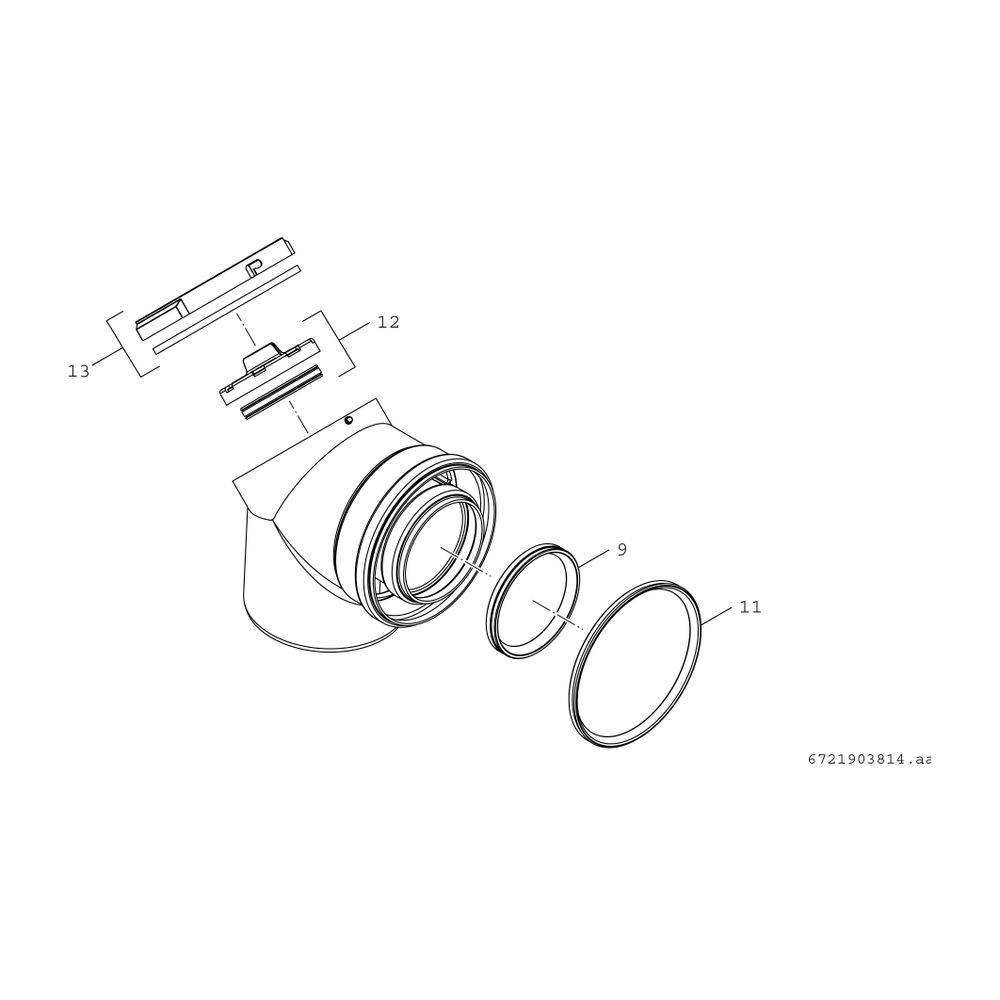 Bosch Doppelrohrbogen mit Prüföffnung FC-CER80-87, D 80/125mm
