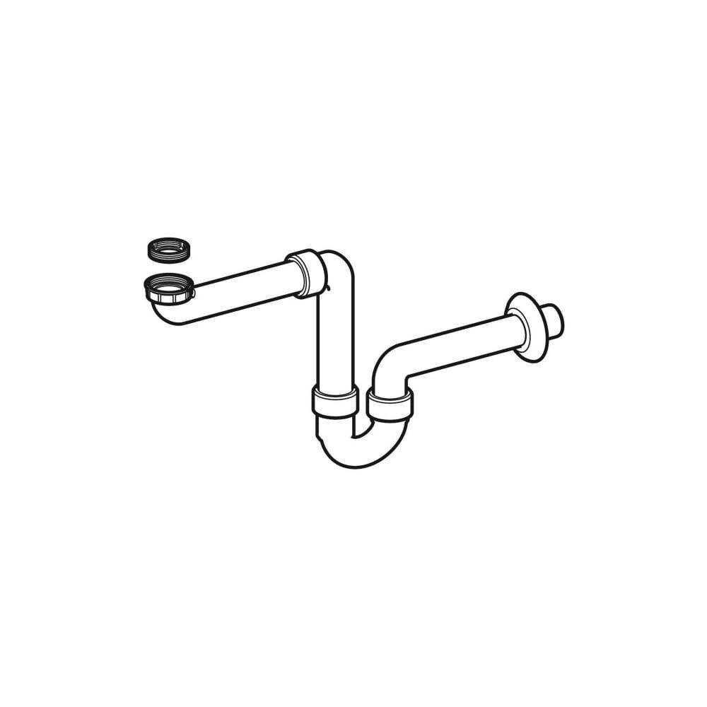 Geberit Rohrbogengeruchsverschluss für Waschbecken, Raumspar-Siphon, Abgang horizontal Außendurchmesser 40mm, Alpinweiß