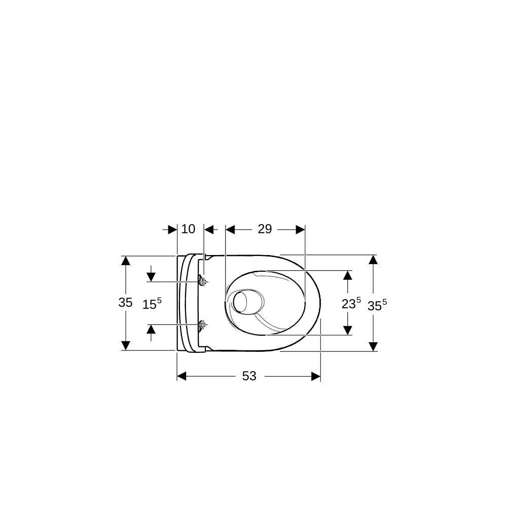GE iCon Set WWC, Tiefsp., geschl. Form TurboFlush, m. WC-Sitz, T:53cm, weiß