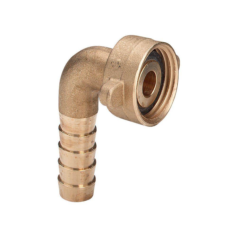 Viega Schlauchverschraubung 1813, flachdichtend, winklig, für ID-Schlauch 1/2", G 3/4", Messing