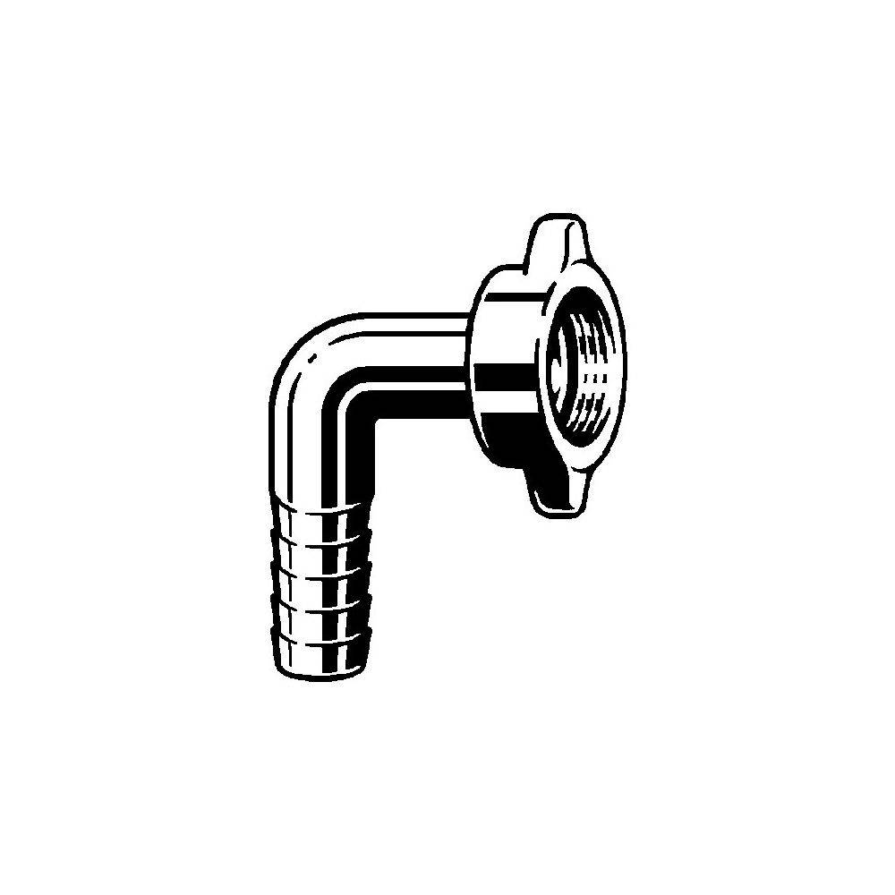 Viega Schlauchverschraubung 1813, flachdichtend, winklig, für ID-Schlauch 1/2", G 3/4", Messing