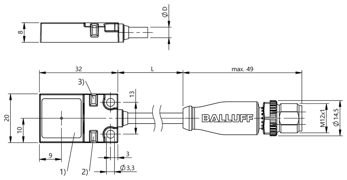 BALLUFF Induktiver Sensor - BES048Y, 1 St.