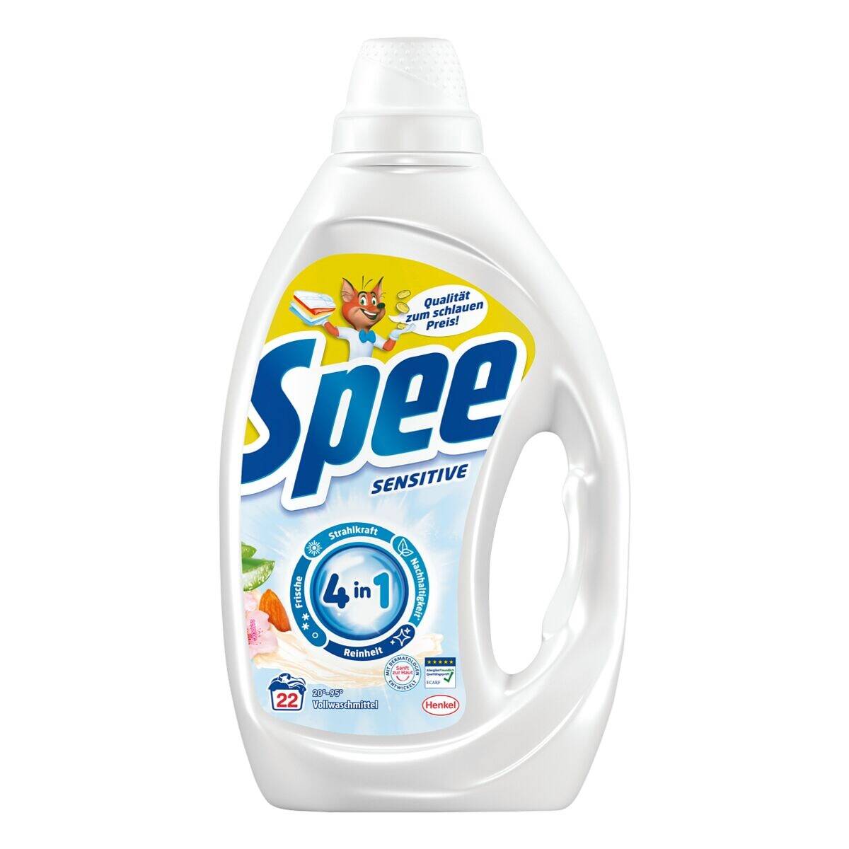 SPEE Vollwaschmittel »4-1 Sensitive« 22 WL 990 ml