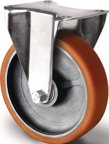 Schwerlastbockrolle D.160mm Trgf.800kg Bockrolle Guß-PU 135mm 110mm TECWERK