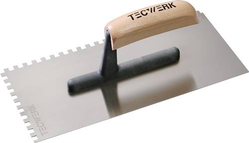 Glättekelle L.280mm B.130mm Zahn 6x6 gehärtet,m.H-Heft STA S.0,7mm TECWERK