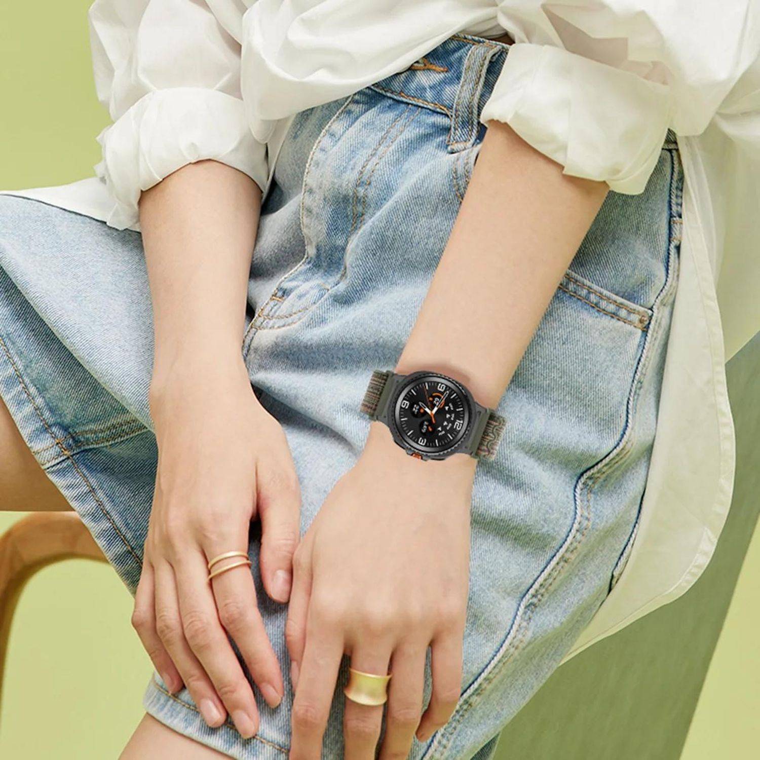 Nylon Watch Armband für Samsung Galaxy Watch 9 / 8 / 8 Classic Klettverschluss