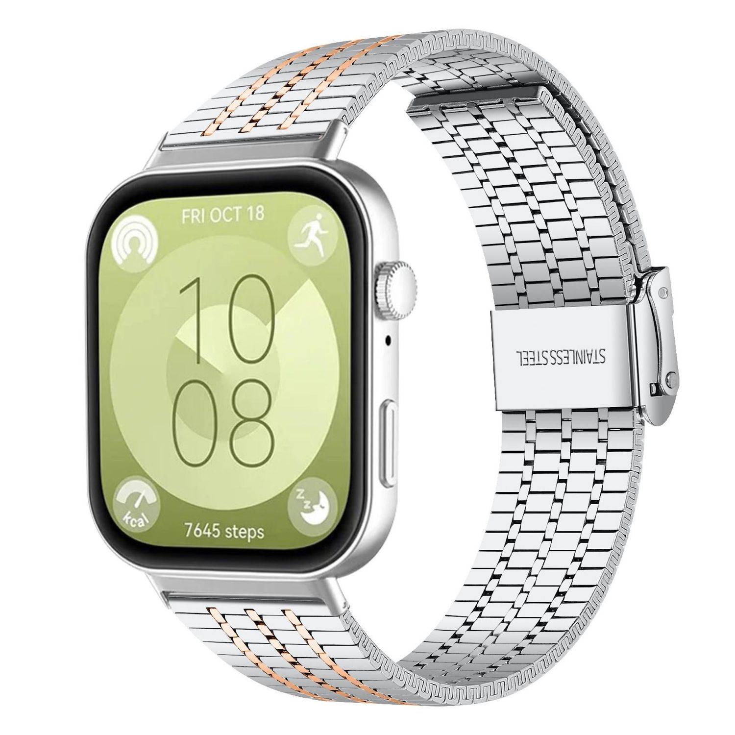 Smartwatch Armband Edelstahl für Huawei Watch Fit 5 4 / Fit 5 4 Pro Silber Rose
