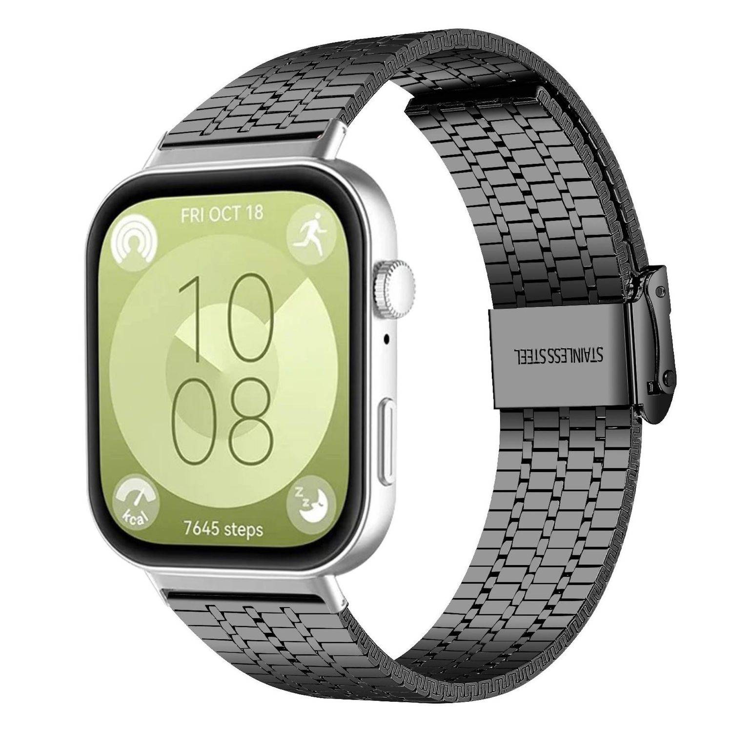 Smartwatch Armband Edelstahl für Huawei Watch Fit 5 4 / Fit 5 4 Pro / 3 Schwarz