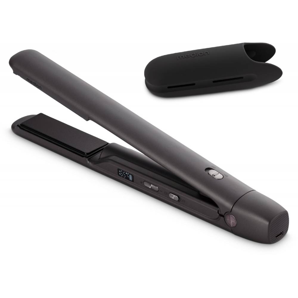 MEDION LIFE HS2 kabelloses Glätteisen, Glätteisen, Warm, Tasten, 165 °C, 210 °C, Schwarz