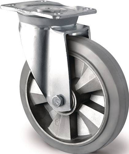 Schwerlastlenkrolle D.200mm Trgf.500kg Lenkrolle Elastikgummi