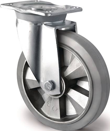 Schwerlastlenkrolle D.125mm Trgf.300kg Lenkrolle Elastikgummi