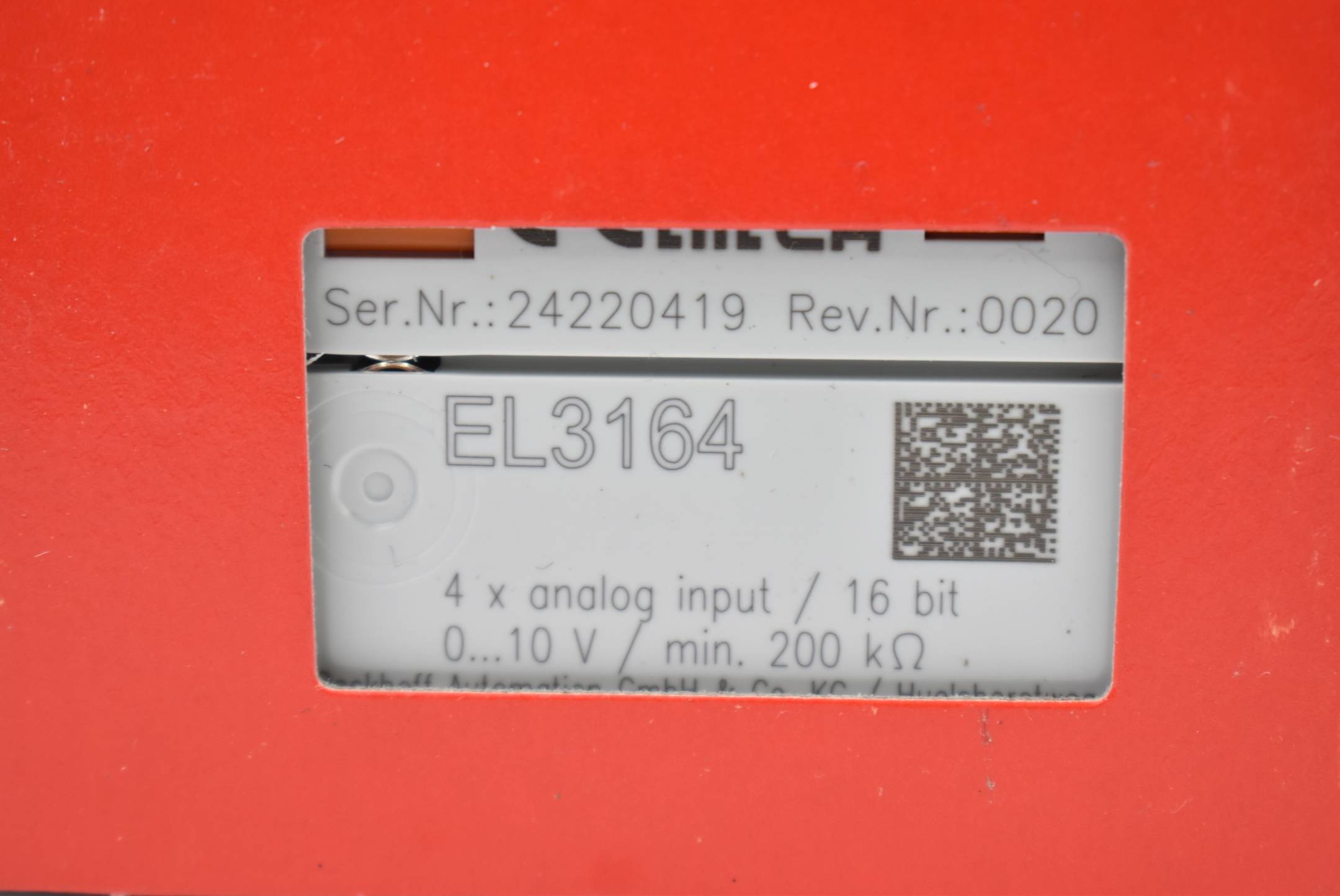 Beckhoff EL3164, EtherCAT-Klemme, 4-Kanal-Analog-Eingang, Spannung, 0…10 V, 16 Bit, single-ended