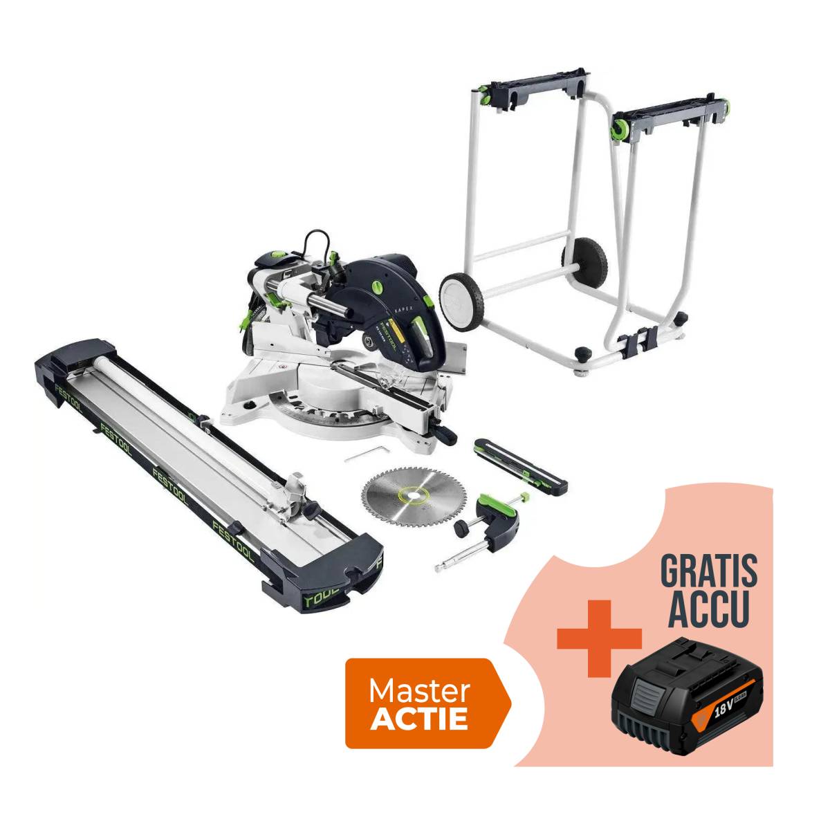 Festool Kapp-Zugsäge KS 120 REB-Set-UG KAPEX, incl. Sägebatt, Zubehör, Untergestell, Karton