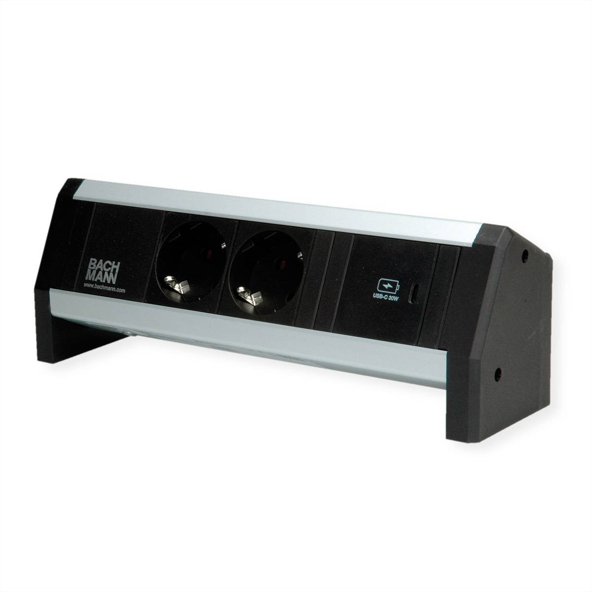 BACHMANN DESK 2xSchutzkontakt USB C, USB Charger 30W GST18