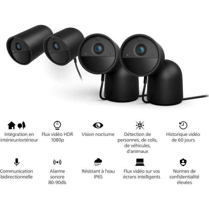 Philips Secure kabelgebundene Kamera mit Standfuss Schwarz - Netzwerkkamera