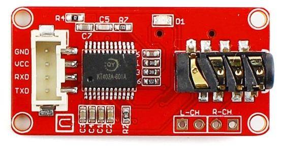 Elecrow Crowtail-MP3 Player 2.0, 24 Bit DAC, 3,5mm Ausgang, SD-Karten-Slot, JST-PH 2.0 4-Pin, 5V