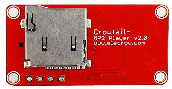 Elecrow Crowtail-MP3 Player 2.0, 24 Bit DAC, 3,5mm Ausgang, SD-Karten-Slot, JST-PH 2.0 4-Pin, 5V