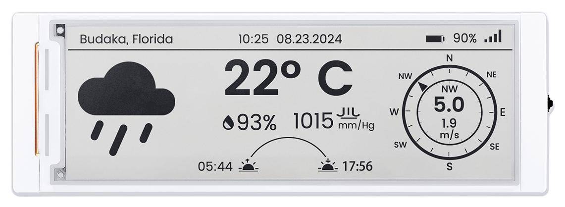 Elecrow CrowPanel E-Paper HMI Display, 5.79 Zoll, 272x792 Auflösung, ESP32-S3, SPI, Schwarz-Weiß